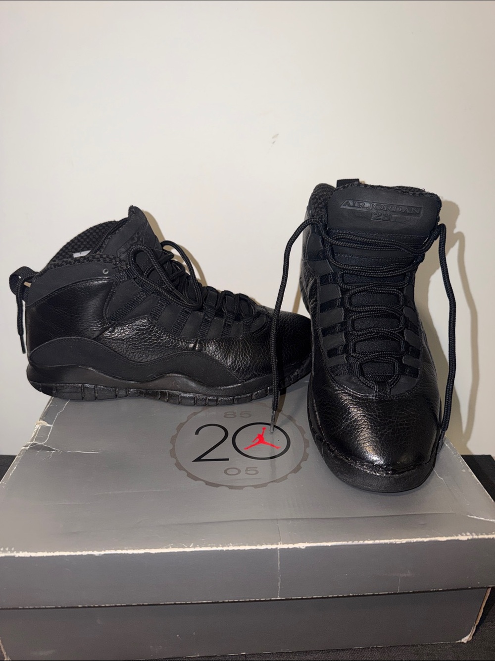 👟⛹🏿👟 Jordan 10 Men's All-Black Leather  Sneakers 8.5M